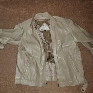 Beige leather jacket